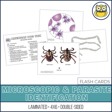 Vet Science Microscopic and Parasite ID, LAMINATED CARDS