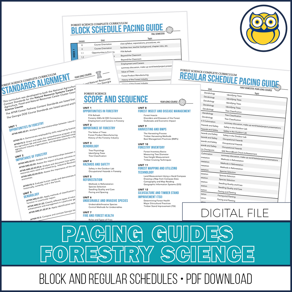 Pacing Guide, FORESTRY