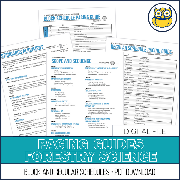 Pacing Guide, FORESTRY