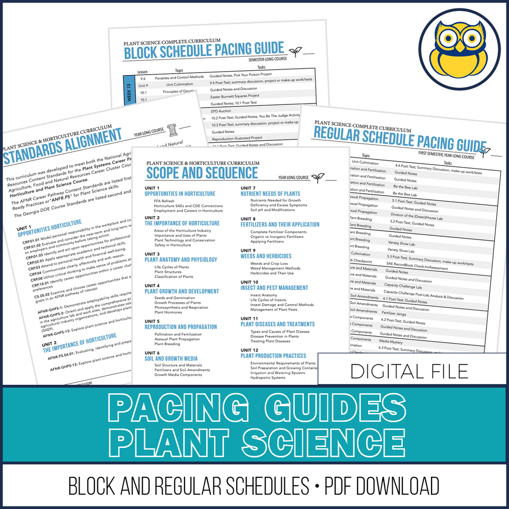 Pacing Guide, PLANT SCIENCE