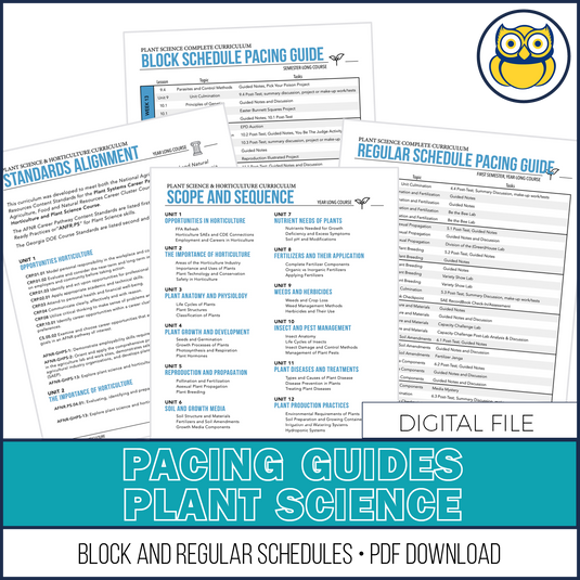 Pacing Guide, PLANT SCIENCE