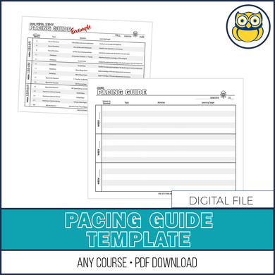 Pacing Guide, BLANK Template