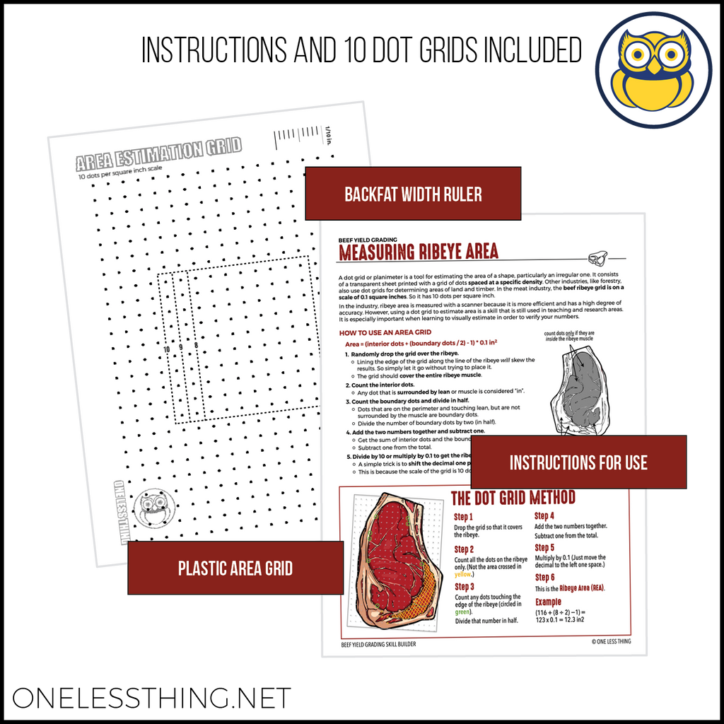 Beef Yield Grading, Dot Grid SET of 10