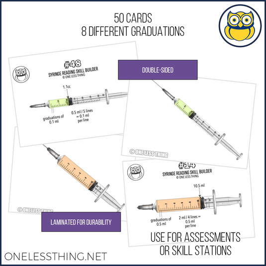 Syringe Reading, Skill Builder Cards