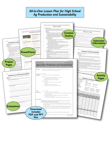 Agriculture Production and Sustainability High School, All-In-One Lesson Plan Download