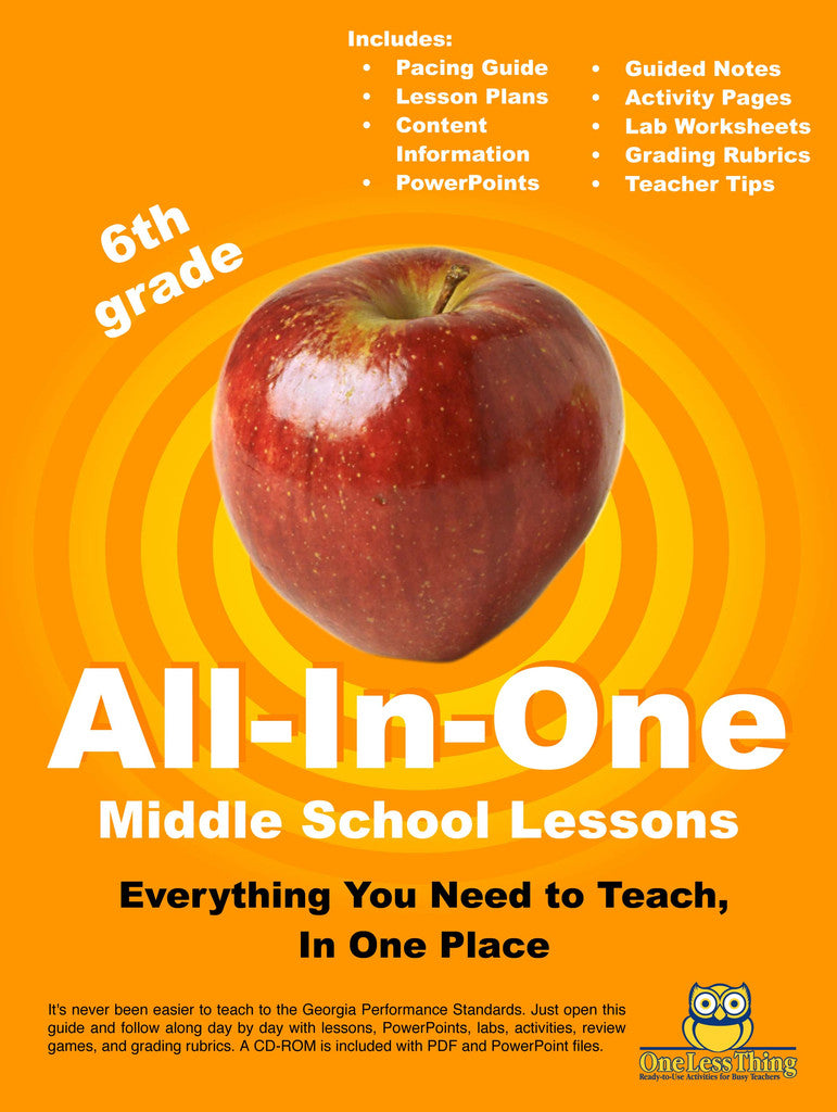 Load image into Gallery viewer, *Middle School 6th Grade, All-In-One Lesson Plans (download only)
