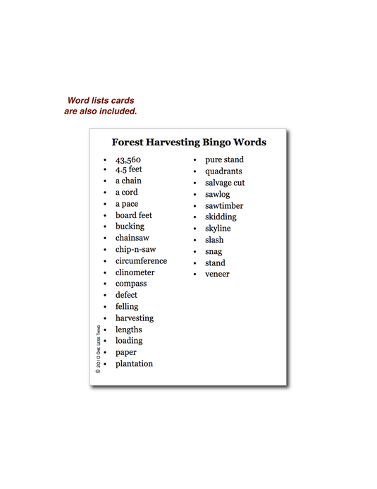 Forest Harvesting, Bingo Download Only