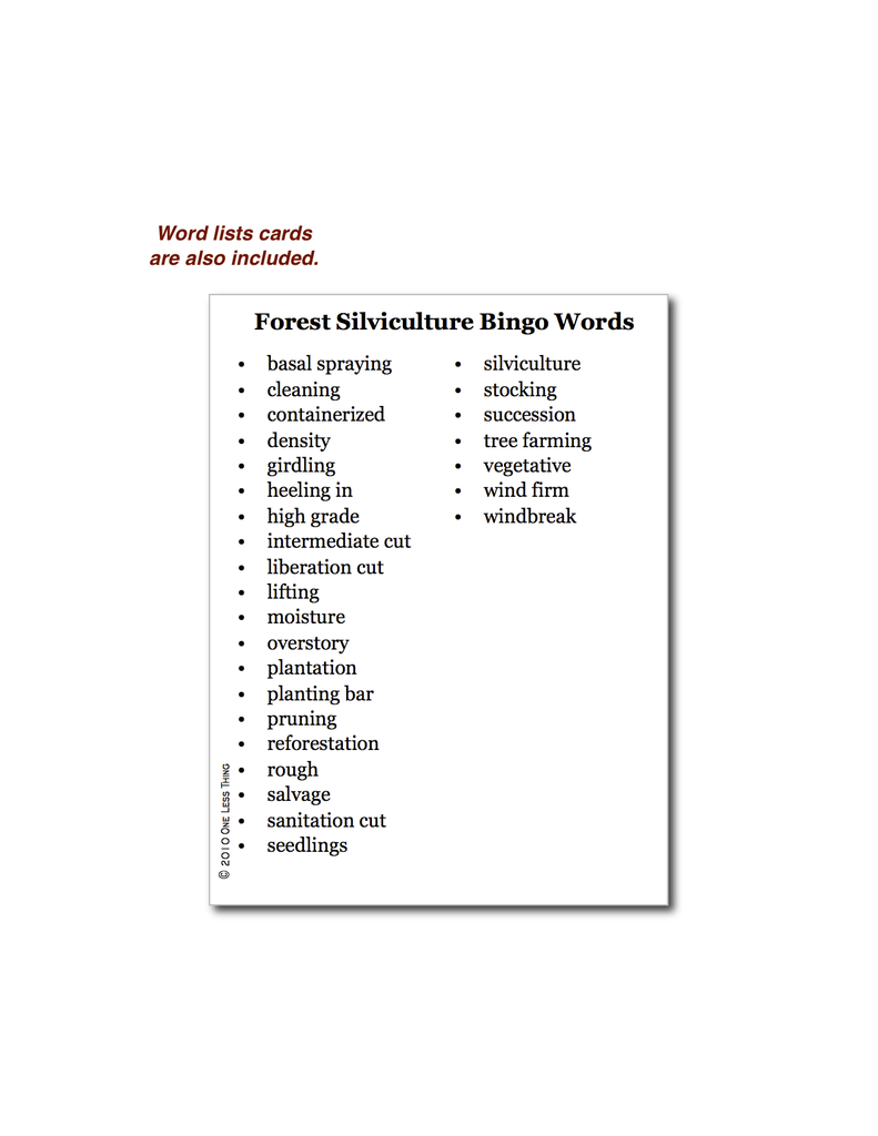 Load image into Gallery viewer, Forest Silviculture, Bingo Download Only
