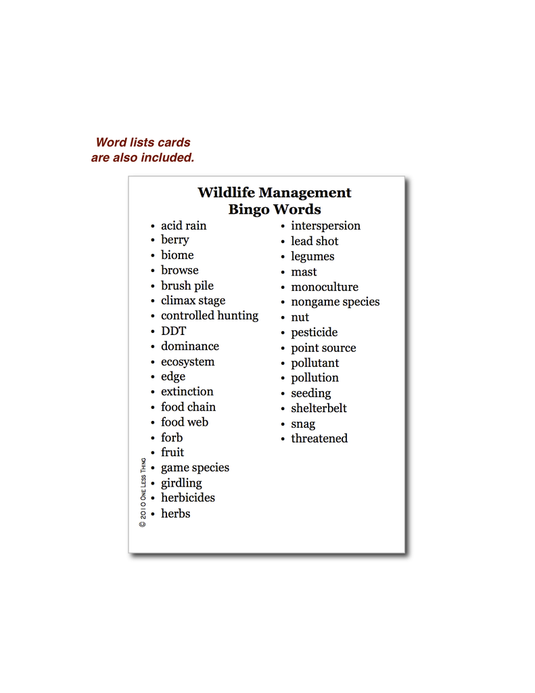 Wildlife Management, Bingo Download Only