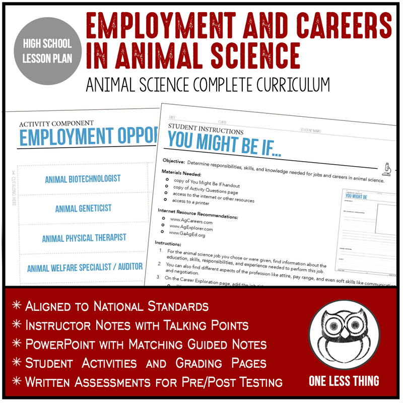 Load image into Gallery viewer, CCANS01.3 Employment and Careers, Animal Science Complete Curriculum
