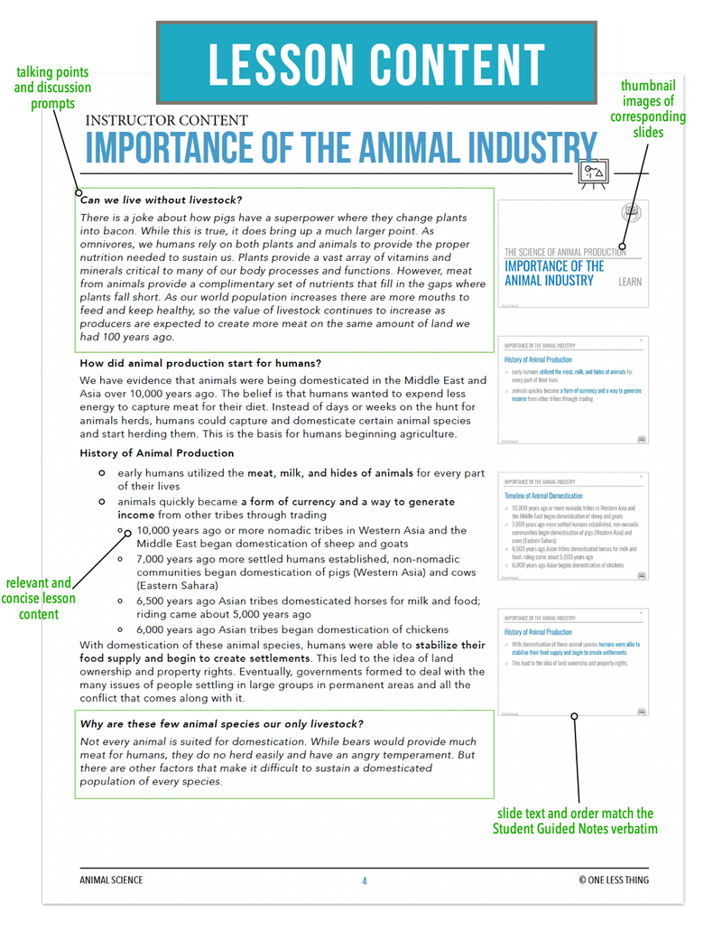 Load image into Gallery viewer, CCANS02.1 Importance of the Animal Industry, Animal Science Complete Curriculum
