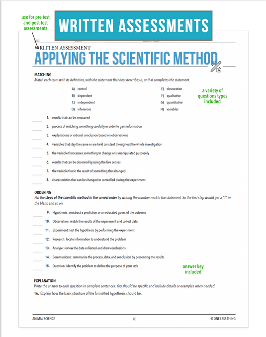 CCANS02.2 Applying the Scientific Method, Animal Science Complete Curriculum