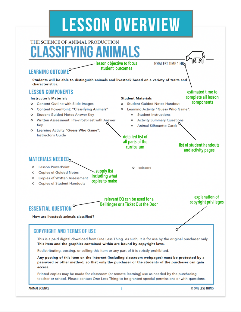 Load image into Gallery viewer, CCANS02.3 Classifying Animals, Animal Science Complete Curriculum
