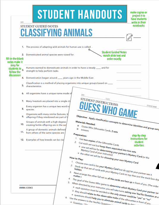 CCANS02.3 Classifying Animals, Animal Science Complete Curriculum