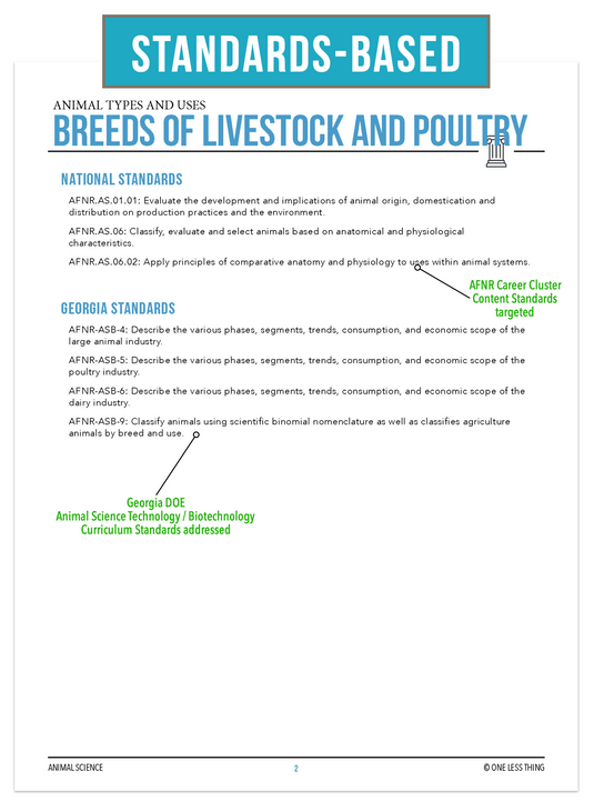 CCANS03.3 Livestock Breeds, Animal Science Complete Curriculum