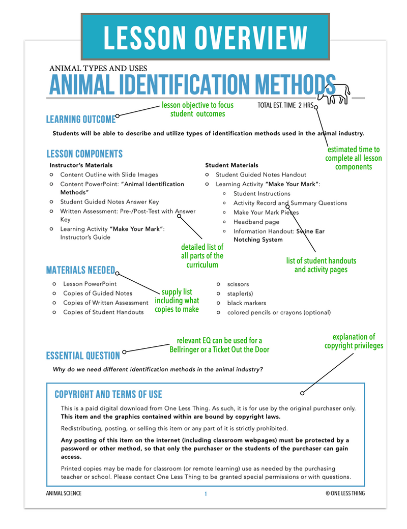 Load image into Gallery viewer, CCANS03.4 Animal Identification Methods, Animal Science Complete Curriculum
