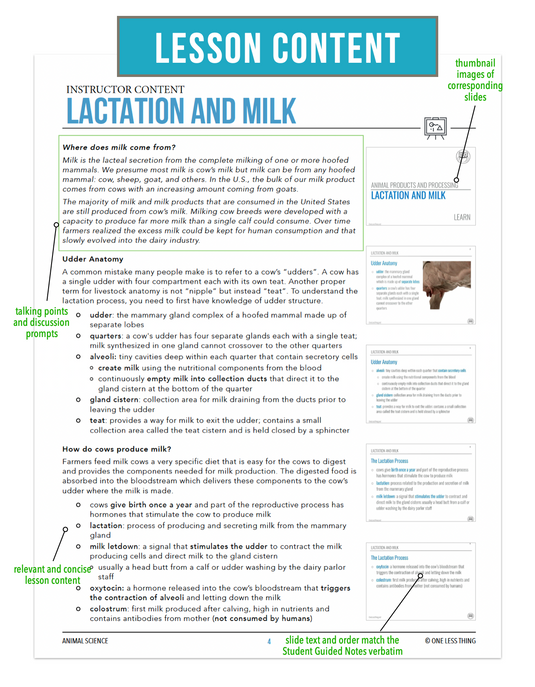 CCANS04.1 Lactation and Milk, Animal Science Complete Curriculum