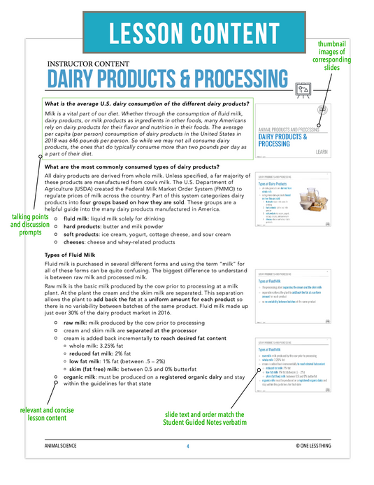 CCANS04.2 Dairy Product and Processing, Animal Science Complete Curriculum