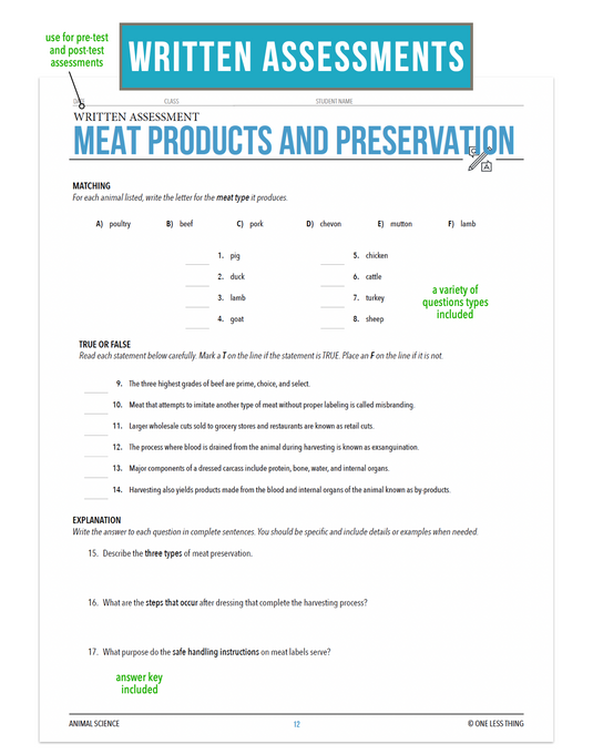 CCANS04.3 Meat Products and Preservation, Animal Science Complete Curriculum