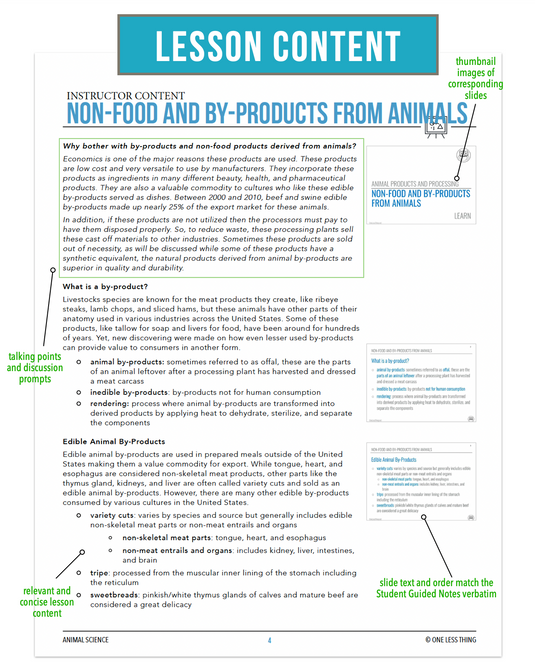 CCANS04.4 NonFood and ByProducts from Animals, Animal Science Complete Curriculum