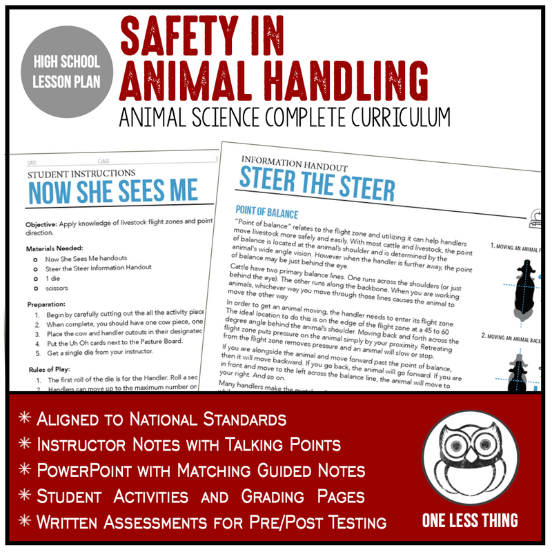 Load image into Gallery viewer, CCANS06.1 Safety in Handling, Animal Science Complete Curriculum
