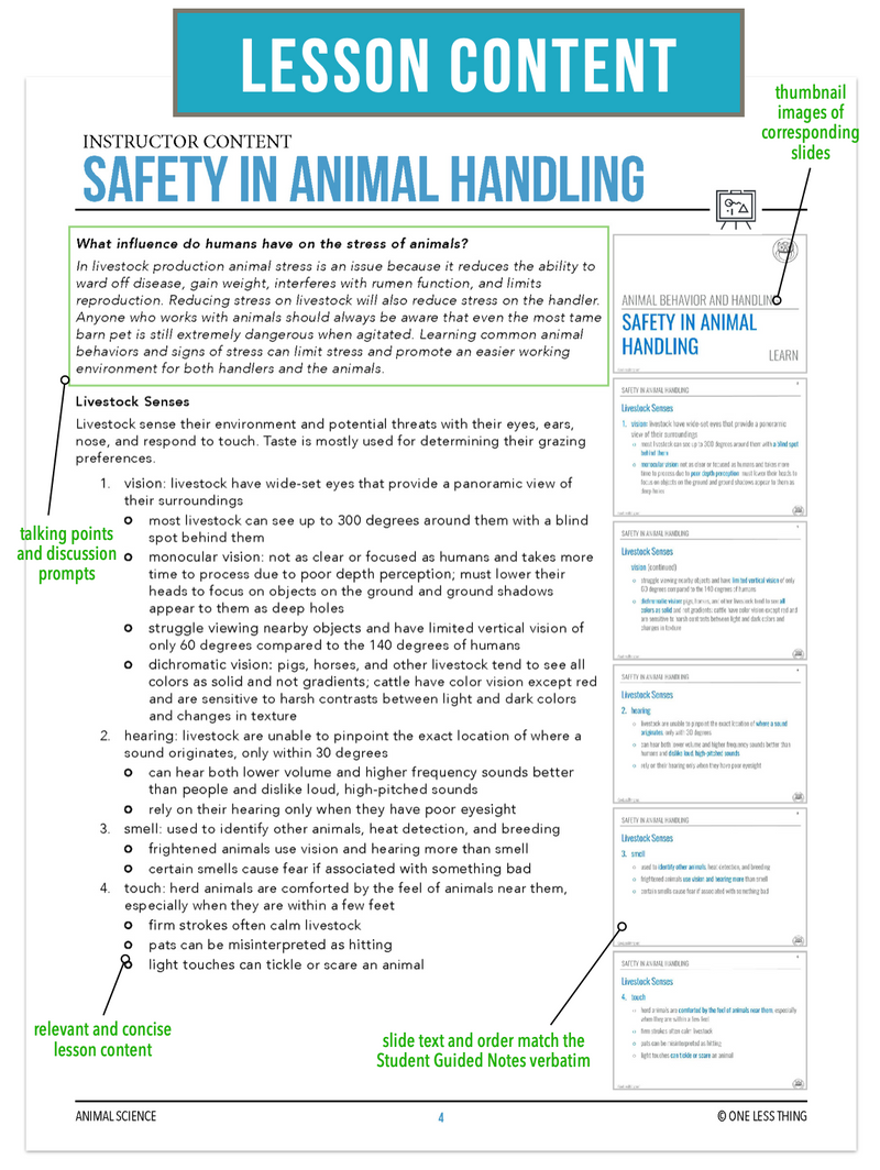 Load image into Gallery viewer, CCANS06.1 Safety in Handling, Animal Science Complete Curriculum
