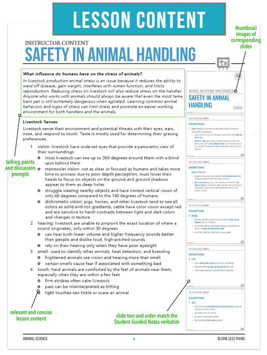 CCANS06.1 Safety in Handling, Animal Science Complete Curriculum