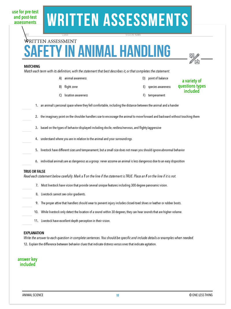 Load image into Gallery viewer, CCANS06.1 Safety in Handling, Animal Science Complete Curriculum
