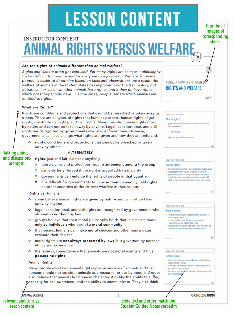 Load image into Gallery viewer, CCANS06.3 Rights vs Welfare, Animal Science Complete Curriculum
