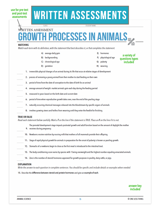 CCANS07.2 Growth Processes, Animal Science Complete Curriculum