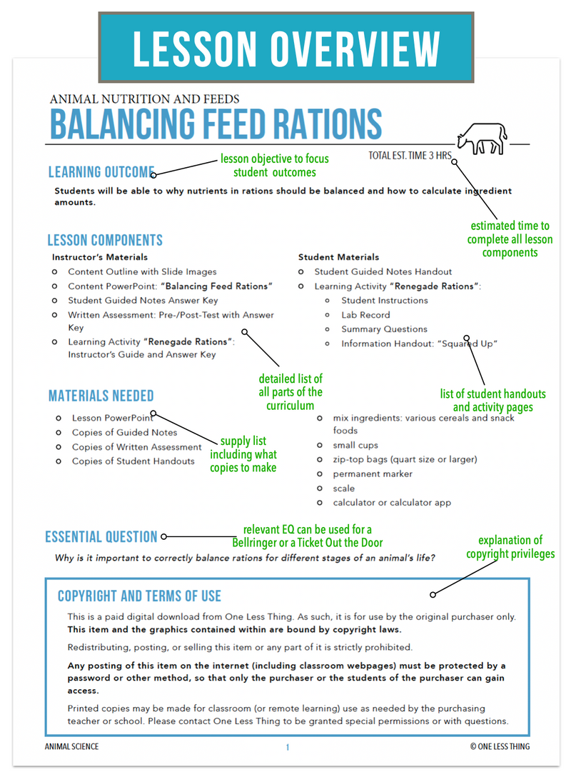 Load image into Gallery viewer, CCANS08.4 Balancing Feed Rations, Animal Science Complete Curriculum
