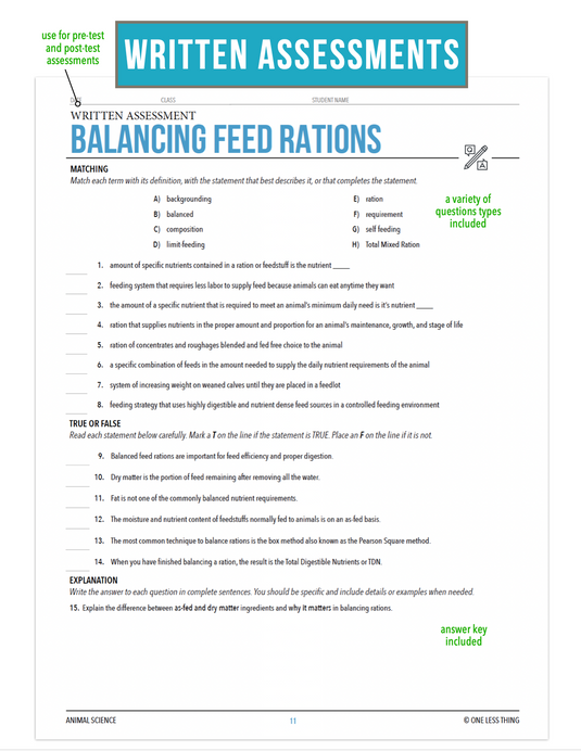 CCANS08.4 Balancing Feed Rations, Animal Science Complete Curriculum