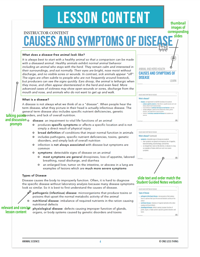 Load image into Gallery viewer, CCANS09.1 Causes and Symptoms of Disease, Animal Science Complete Curriculum
