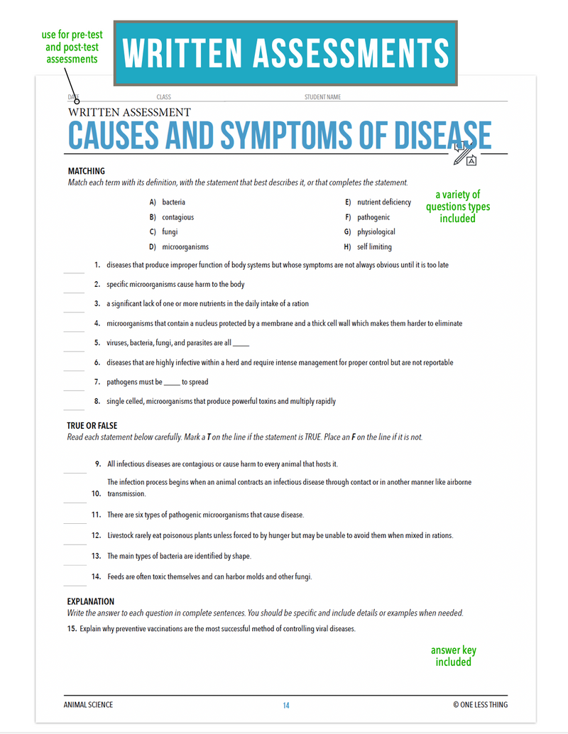 Load image into Gallery viewer, CCANS09.1 Causes and Symptoms of Disease, Animal Science Complete Curriculum
