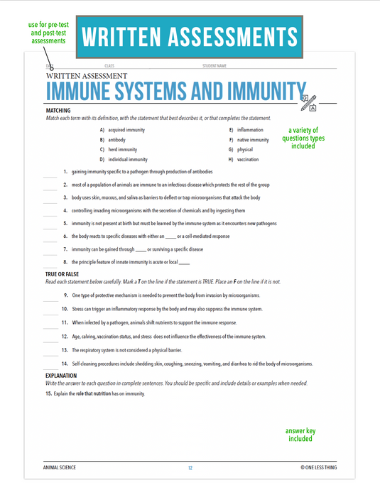 CCANS09.2 Immune Systems and Immunity, Animal Science Complete Curriculum