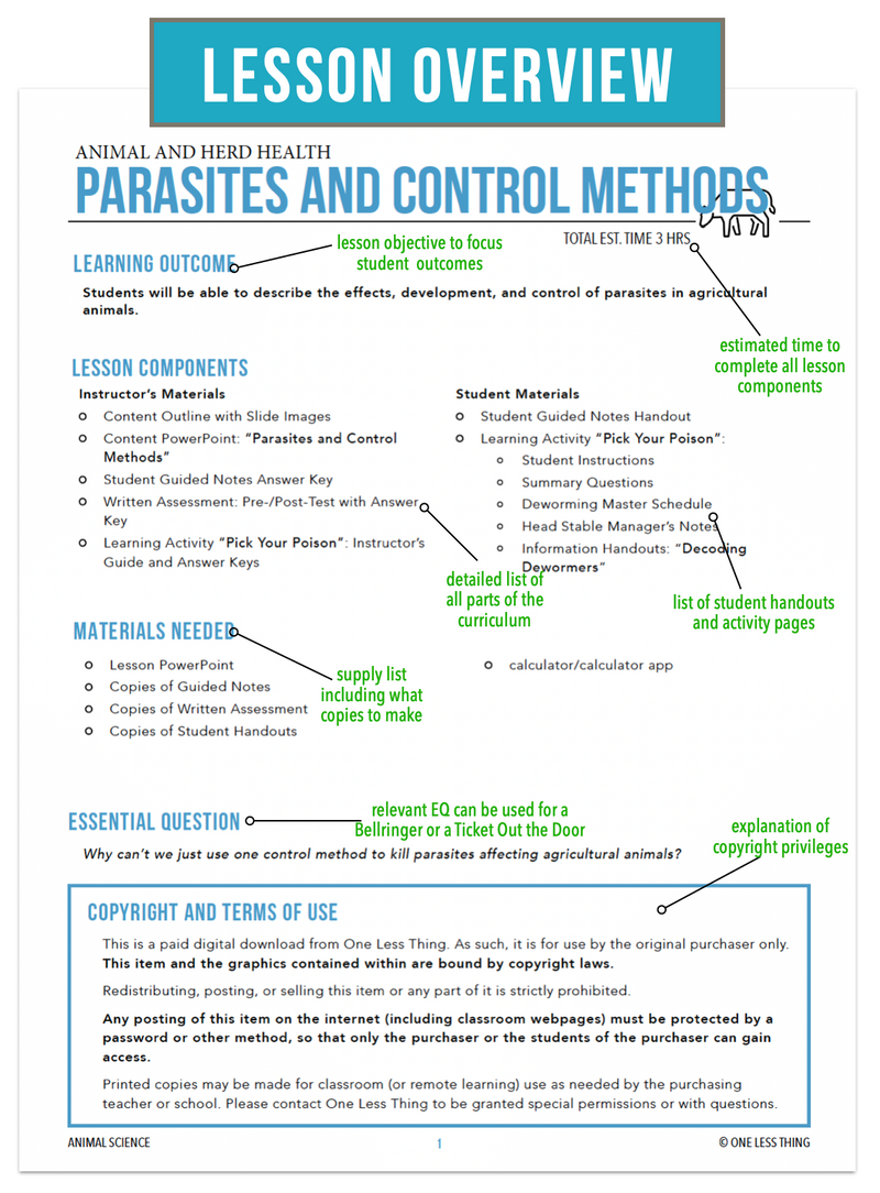 Load image into Gallery viewer, CCANS09.4 Parasites and Control Methods, Animal Science Complete Curriculum
