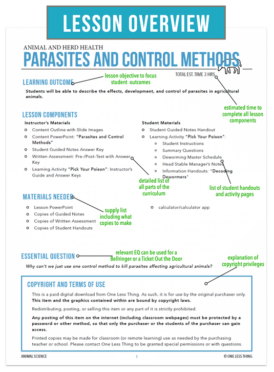 CCANS09.4 Parasites and Control Methods, Animal Science Complete Curriculum