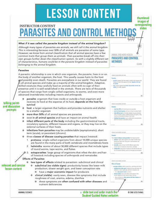 CCANS09.4 Parasites and Control Methods, Animal Science Complete Curriculum