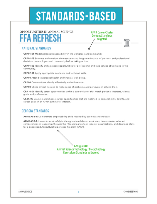 CCANS01.1 FFA Refresh, Animal Science Complete Curriculum