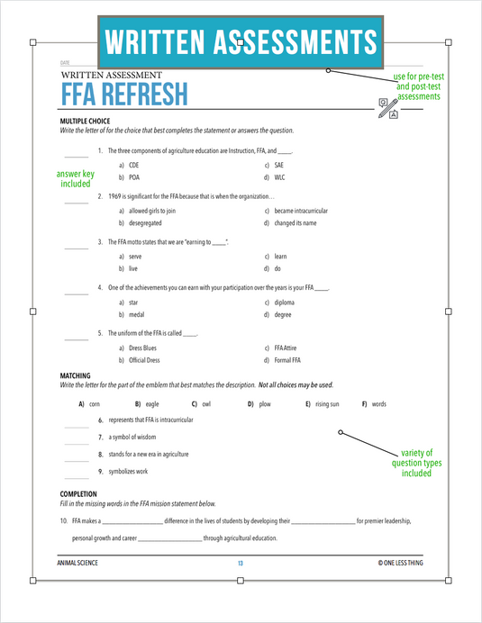 CCANS01.1 FFA Refresh, Animal Science Complete Curriculum