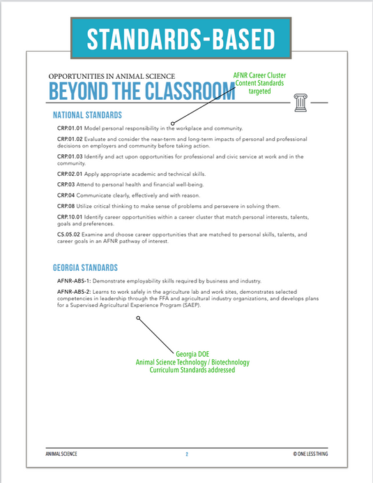 CCANS01.2 Beyond the Classroom, Animal Science Complete Curriculum