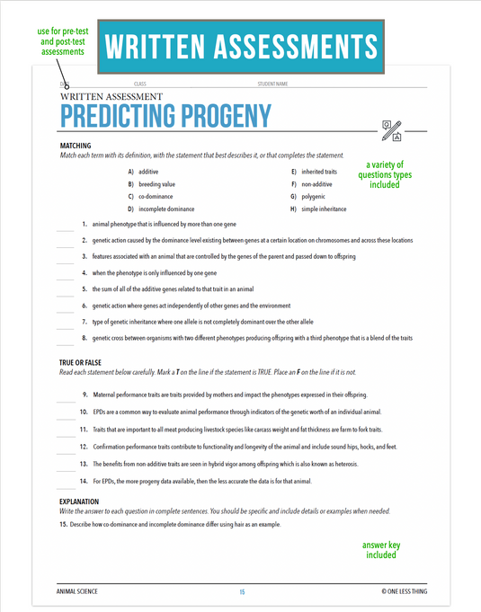 CCANS10.2 Predicting Progeny, Animal Science Complete Curriculum