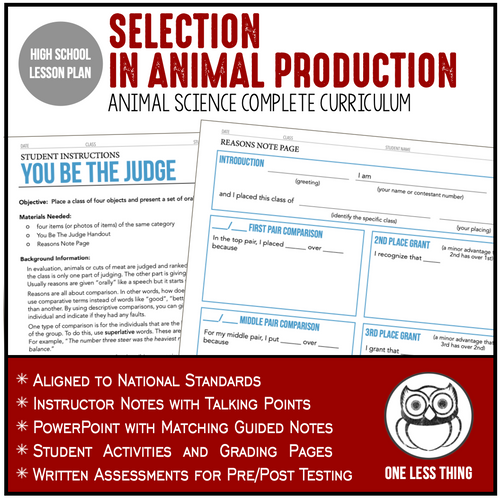 CCANS10.3 Selection in Animal Production, Animal Science Complete Curriculum