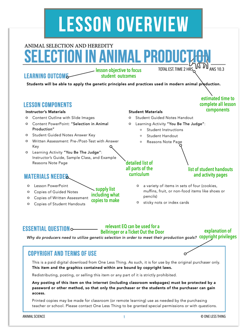 Load image into Gallery viewer, CCANS10.3 Selection in Animal Production, Animal Science Complete Curriculum
