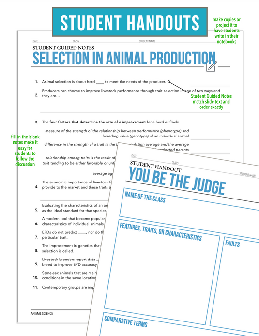 CCANS10.3 Selection in Animal Production, Animal Science Complete Curriculum