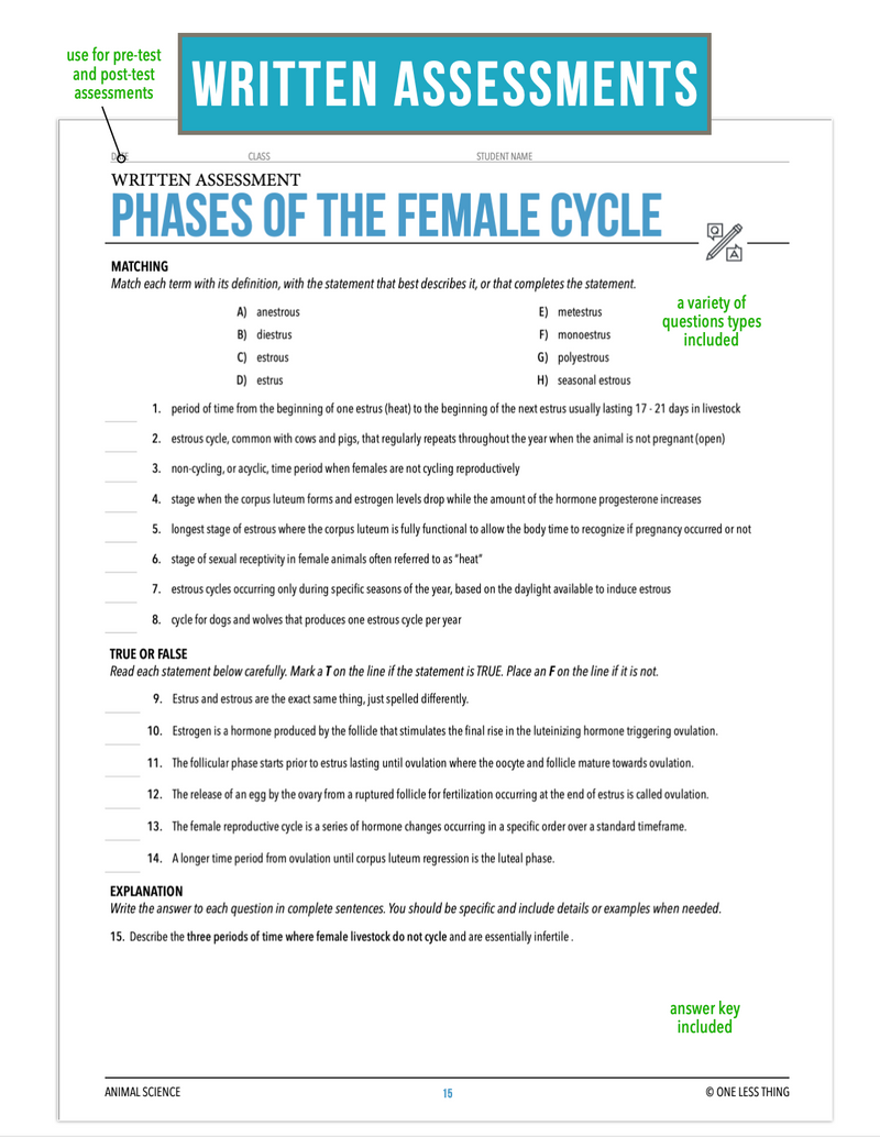 Load image into Gallery viewer, CCANS11.2 Phases of the Female Cycle, Animal Science Complete Curriculum
