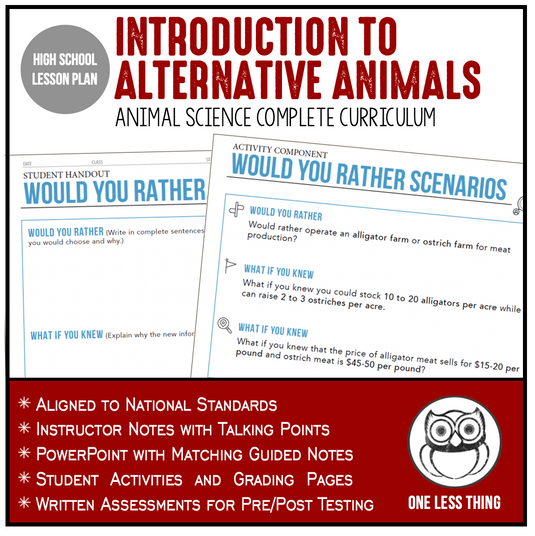 CCANS12.1 Introduction to Alternative Animals, Animal Science Complete Curriculum