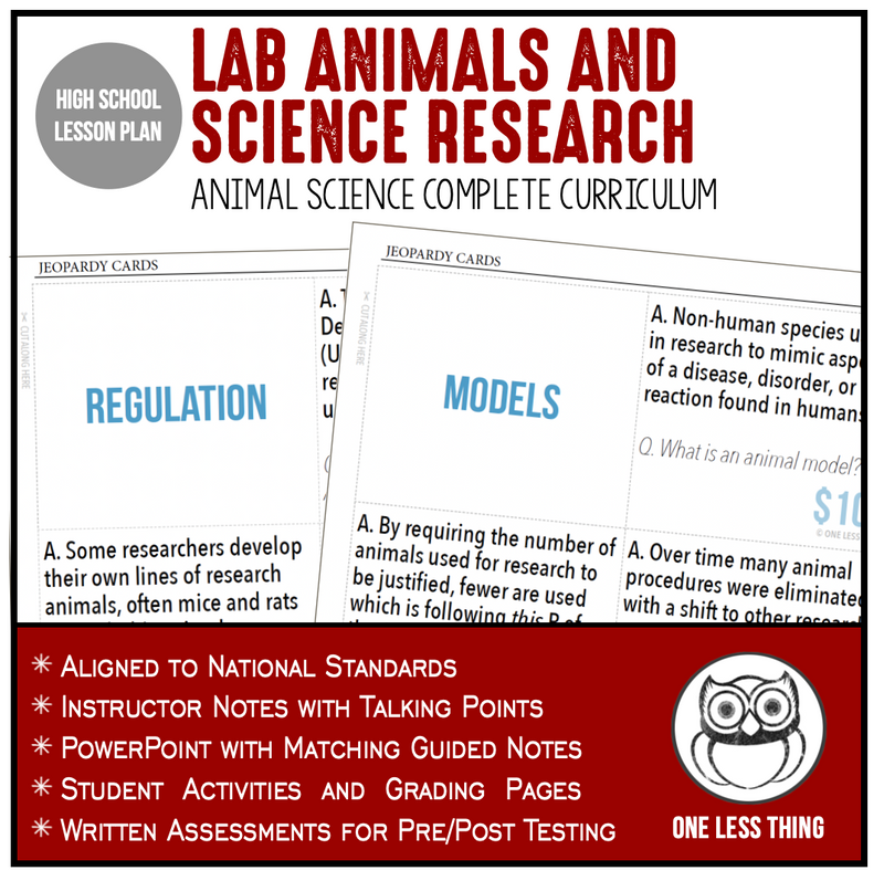 Load image into Gallery viewer, CCANS12.2 Lab Animals and Science Research, Animal Science Complete Curriculum
