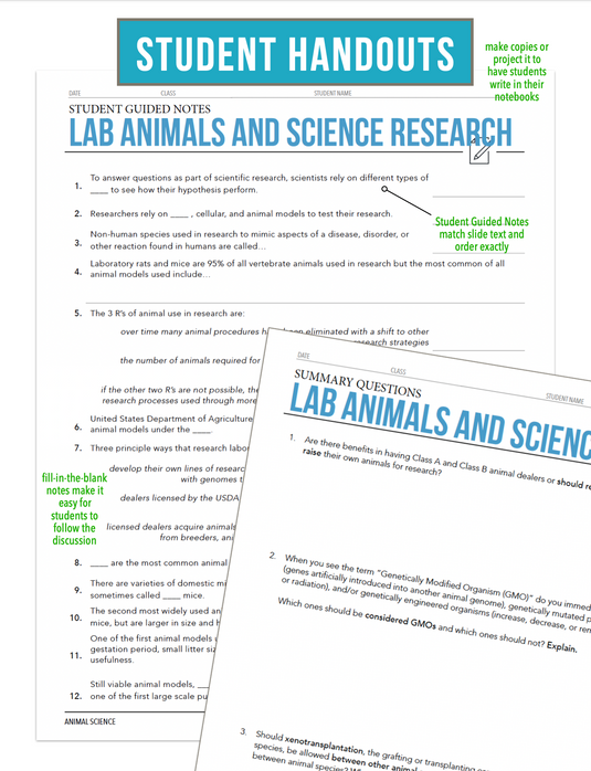 CCANS12.2 Lab Animals and Science Research, Animal Science Complete Curriculum