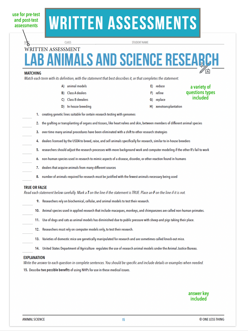 Load image into Gallery viewer, CCANS12.2 Lab Animals and Science Research, Animal Science Complete Curriculum
